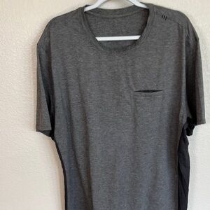 Two lululemon athletica Men's Charcoal Short Sleeve Tee